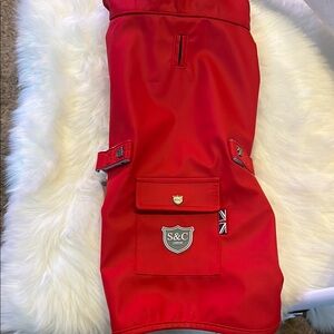 Sydney & Company dog red rain coat